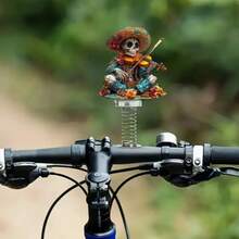 1/2 Stücke, Acryl Violine Schädel Feder Ornament, mexikanischer Blumenmuster Stil, geeignet für Auto Armaturenbrett, Fahrrad und Heim Tisch Dekoration, einzigartiges Geschenk für Musik- und Tag der Toten Enthusiasten, Feiertags Dekoration, 2D