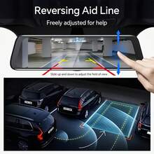 10'' Rear View Mirror Camera Full Touch Screen Mirror Dash Cam, Dual Camera Front 1080P And Rear 720P Backup Camera, WDR Night Vision, 24 Hours Parking Mode, G-Senso,Loop Recording, For Cars, Trucks, SUVs-Holiday Gift