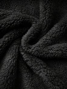 This Sophisticated Women's Long Zip-Up Lapel Blazer Features A Loose Fit And Warm Fleece Lining, Perfect For Casual Autumn And Winter Wear, Exuding A Relaxed And Carefree Vibe. - 黑色 - 查看 2