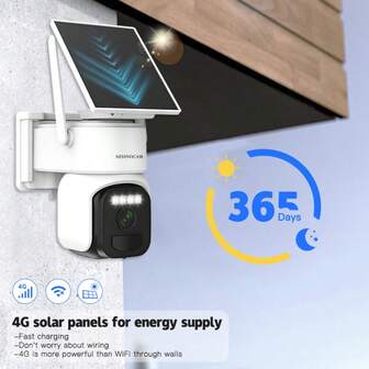 Weiß – 1 Stück/2 Stück/3 Stück/4 Stück – 4G LTE-Solarüberwachungskamera, kabellose Überwachungskamera für den Außenbereich, PTZ-Nachtsicht, ausgestattet mit Solarmodulen, Scheinwerferalarm, Bewegungserkennung, Farbnachtsicht, Zwei-Wege-Audioanruf, ausgestattet mit 4G-SIM-Karte, robustes und langlebiges Gehäusedesign, sehr gut geeignet für hochauflösende Kameras zur Überwachung von Zuhause, Fabrik, Vieh und Sport. Die beste Geschenkauswahl für verschiedene Feiertage wie Halloween, Weihnachten, Ostern usw.