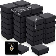 18pcs Kraft Paper Square Jewelry Boxes, Cardboard Jewelry Gift Boxes With Foam Lining, Black Necklace Ring Earring Kraft Paper Boxes, Valentine's Day Birthday Gift, Boxed Packaging, Ring Box, Jewelry Packaging, Packaging Box, Packaging Boxes, Jewelry Box, Ring Holder, Earring Holder, Minimalist Packaging, Vintage Jewelry Box, Foam Lining, Necklace Holder, Gift Giver - Black - View 5