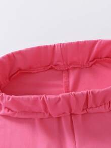 2 st/set tonårsflicka med fjärilstryck, kortärmad t-shirt och utsvängda byxor, vår/sommar - Skrikrosa - Visa 10