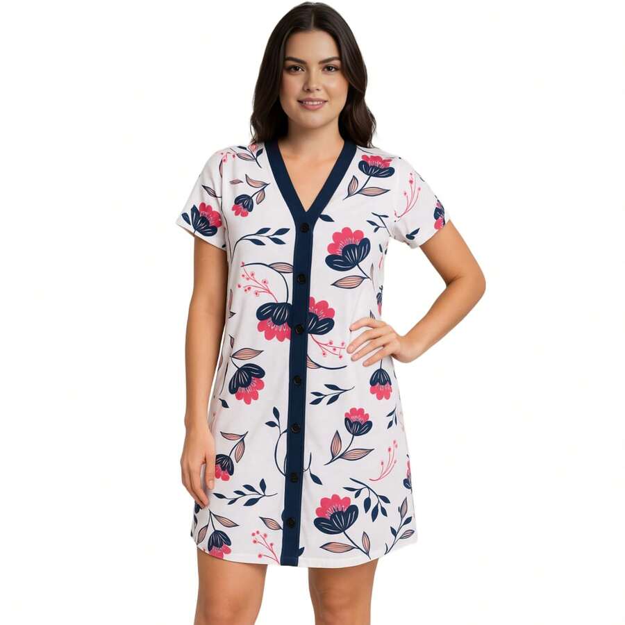 Camisola Adulto Manga Roupa Dormir Confortável Verão Calor