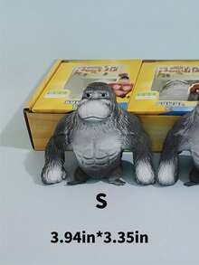 1/3个弹力橡胶大猩猩玩具，圣诞礼物，乳胶填充恶作剧娃娃，创意搞笑恶搞玩具，柔软可爱，可自由拉伸，用于缓解压力和焦虑，办公室和旅行减压玩具，玩具，抗压，派对游戏 - 彩色 - 查看 18