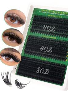 300 Stücke einzelne Wimpern Flauschige Wimpernbüschel 60D+80D+100D Einzelwimpern Dicke Wimpernbüschel D-Volumen Wimpernbüschel 9-18MM Verwischte Büschelwimpern, für den täglichen Gebrauch, Ausgehen oder Zuhause, geeignet für Partys, Musikfestivals, Halloween, Weihnachten, um ein perfektes und exquisites Make-up zu kreieren