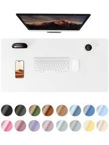 Protezione in pelle per scrivania da ufficio, tappetino da ufficio, tappetino mouse grande, tappetino in pelle PU antiscivolo e assorbente per inchiostro, tappetino per scrivania laptop, blocco note impermeabile per ufficio e casa