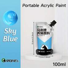 Marie's Acrylic Paint (100ml/3.38oz), Assorted Colors, Water-Proof, Portable Art Pigments For DIY Craft, Graffiti, Drawing, Painting, Canvas, Rock, Wood, Wall And Ceramic, Professional Rich Pigments For Adults & Artists - Single Piece - View 50