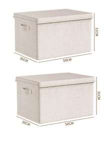 1 pièce/2 pièces Boîte de rangement pour vêtements et literie, boîte de rangement pliable avec couvercle, accessoire de rangement pour pantalons, rangement et organisation pour dortoir et armoire de maison. Rangement pour vêtements, boîte de rangement