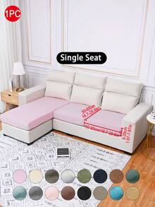 1 pieza Funda de cojín de sofá de peluche de zorro plateado gris oscuro, minimalista clásica, funda protectora decorativa a prueba de polvo de unicolor y elástica, adecuada para hotel, dormitorio, decoración de sala de estar, decoración de habitación, negro, gris claro, caqui, decoración de otoño, decoración de habitación, vuelta al colegio, útiles escolares