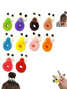 5/1 Set Mixed Autumn/Winter Funny Anti-Breakage Cute Big Eyes Ponytail Hair Ties, Candy Color High Elasticity Hair Scrunchies, Curly Hair, Scrunchies, Scrunchies Hair, Curly, Gifts, Travel, Gifts For Women, Hair Stuff, Stocking Stuffers, Stocking Fillers, Stocking Stuffers For Women, Stocking Fillers Women, Christmas Gifts, Gifts, Christmas Stocking Fillers Elastic Band - Multicolor - View 2