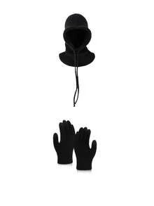 1pc/2pcs Women Black Balaclava Hat With Drawstring Detachable Collar, Wool Blend Neck Warmer Ski Mask, Outdoor Winter Knit Face Cover Scarf Hood, Suitable For Cold Weather, Random Style Delivery, Christmas Gift - Black - View 9