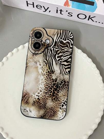 Cheetah,Leopard Print 1pc Leopard Print Black Matte Anti-Drop Phone Case Compatible With Samsung, Apple 17/16/15/14/13/12/11/XSMAX/X/XS/XR/7PLUS/8PLUS/7/8/S21/22/23/24/25
