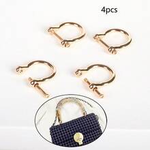 CRAFTMEMORE D型环螺丝扣钥匙扣，U型D型环，适用于DIY皮革工艺、钱包替换，适配1/2英寸皮带，4个/套 - 金色 - 查看 6