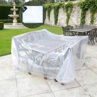 Clear Tarp With Grommets, Upgraded Edge Heat Fused Tear Resistant Transparent Vinyl Tarpaulin Cover For Outdoor Furniture Window Cover Camping Plant Garden Greenhouse