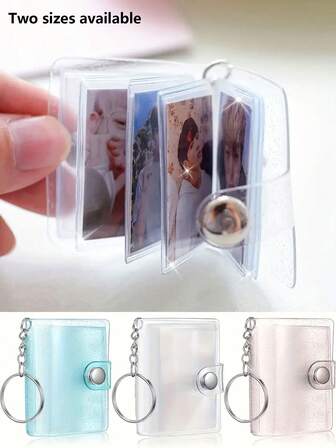 闪亮迷你DIY小相册，1/2英寸，带钥匙扣，简约时尚学生书包插页式相册，文件照片收纳册，返校季，学习用品，可爱文具，校园色彩，文具，返校季——情侣和闺蜜的理想之选——完美的情人节礼物，圣诞节包包挂饰，汽车装饰，送给老师、姐妹的礼物创意
