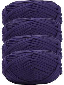 4pcs/400g High Quality Polyester Crochet And Knitting Yarn, 100G/Pc, 30m/Pc Length - Ideal For DIY Projects, T-Shirts, Slippers And Baskets, Fabric Strips Handmade Weaving DIY Bags, Toys, Shoes, Carpets, Organizer Basket Liners - Multicolor - View 20