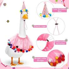 Disfraz de ganso para el porche, conjunto grande de ganso blanco que incluye vestido, sombrero y falda de tutú, decoración de arte para el ganso del porche, estatua de ganso para el jardín, adecuado para fiestas de cumpleaños, reuniones familiares, Halloween, Navidad, Acción de Gracias, decoración diaria del hogar, disfraz de mascota, decoraciones navideñas, decoración de habitación, decoraciones navideñas de invierno, regalos de Navidad, decoración navideña