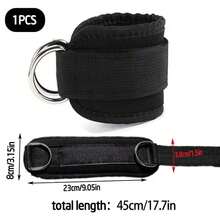 Ankle Strap For Fitness Rope Equipment - One Size Fits All, With Premium Padding, Unisex, Glute Kickback Ankle Strap For Gym Rope Training, Glute Exercises, Leg Stretches And Hip . - Black - View 3