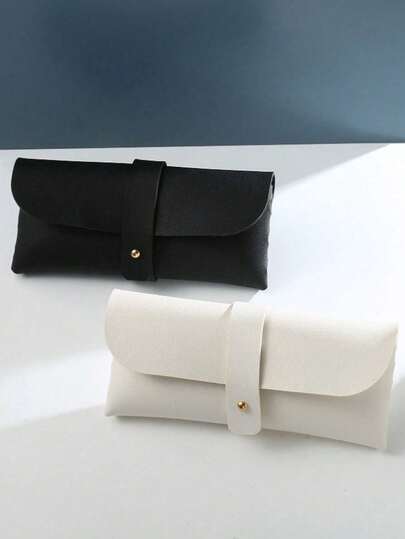 Sturdy Buckle Fashionable Glasses Case, Black And White Color Matching, Simple And Elegant, Easy To Carry, Unisex, Portable Glasses And Sunglasses Case, Very Suitable For Travel And Luggage Storage Of Women's Glasses Accessories, Is A Travel Must-Have, Glasses And Lipstick Storage Bag, Sunglasses Bag, Portable Glasses Case, Travel Sunglasses Protective Case, Suitable For Autumn Home Decoration