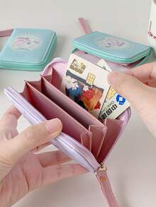 1 buc portofel drăguț pentru copii, portofel pentru monede, portofel pentru copii, suport pentru carduri, geantă multifuncțională din PU de mare capacitate cu fermoar pentru depozitarea monedelor, rest, carduri, accesorii de păr pentru fete, articole esențiale de depozitare pentru călătorii și cumpărături, cadou de ziua de naștere, un cadou perfect pentru prieteni buni, cadou pentru mamă, cadou pentru profesor