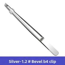 1支装专业不锈钢眉镊，脱毛钳，内生毛镊，斜口眉镊，胡须脱毛夹，睫毛辅助工具，价格实惠，圣诞礼物，化妆品，化妆工具，便宜好物，礼品，女士礼品，圣诞礼物 - 銀色 - 查看 4