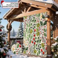 Imprimare 2D plană 1 buc/set Cortina de grădină cu tematică de Crăciun, Cortina cu model floral, Poate fi folosită ca parasolar, Cortina de ușă, Cortina de garaj, Terasă, Grădină, Cortina de fereastră exterioară, Fundal, Decor de sărbători, Decor de petrecere, Decor agățat, Potrivită pentru terasă, garaj, Fundal de petrecere, Lavabilă la mașină, Cu inele pentru instalare ușoară, Decor de Crăciun, Design vibrant Material semitransparent din poliester, Lavabilă la mașină, Decor perfect de Crăciun pentru sărbători