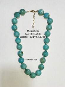 1 pieza Collar hecho a mano con cuentas, efecto de nube de resina geométrica redonda de estilo bohemio, adecuado para regalos y uso diario - Collar de nudo de cuentas de nube - Ver 9