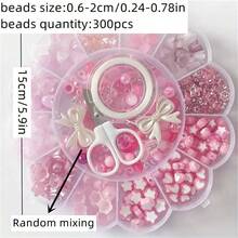 13 Grid 0.6-2.6cm Blue And White Mixed Acrylic Round Bead Flower Beads Can Be Used As Bracelets, Necklaces, Rings, DIY Jewelry Accessories, And Small Gifts