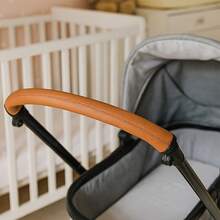 1pc PU Leather Baby Stroller Handle Cover, Comfortable Grip, Easy To Clean, Fits All Stroller Models, Enhances Durability And Practicality - Multicolor - View 3