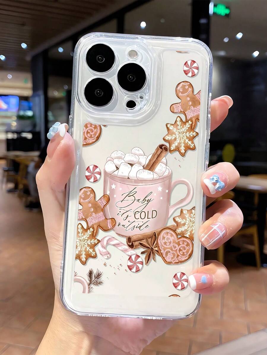 1 pieza Funda de teléfono transparente de TPU con gráficos de otoño y Navidad personalizados, a prueba de huellas dactilares y de cobertura completa, compatible con iPhone 16/16Pro/16Plus/15/15ProMax/15Pro/11/12/13/14ProMax/11Pro/11ProMax/12Pro/12ProMax/13Pro/13ProMax/14Pro/14ProMax/16ProMax/16/16Pro/16Plus, minimalista y creativa