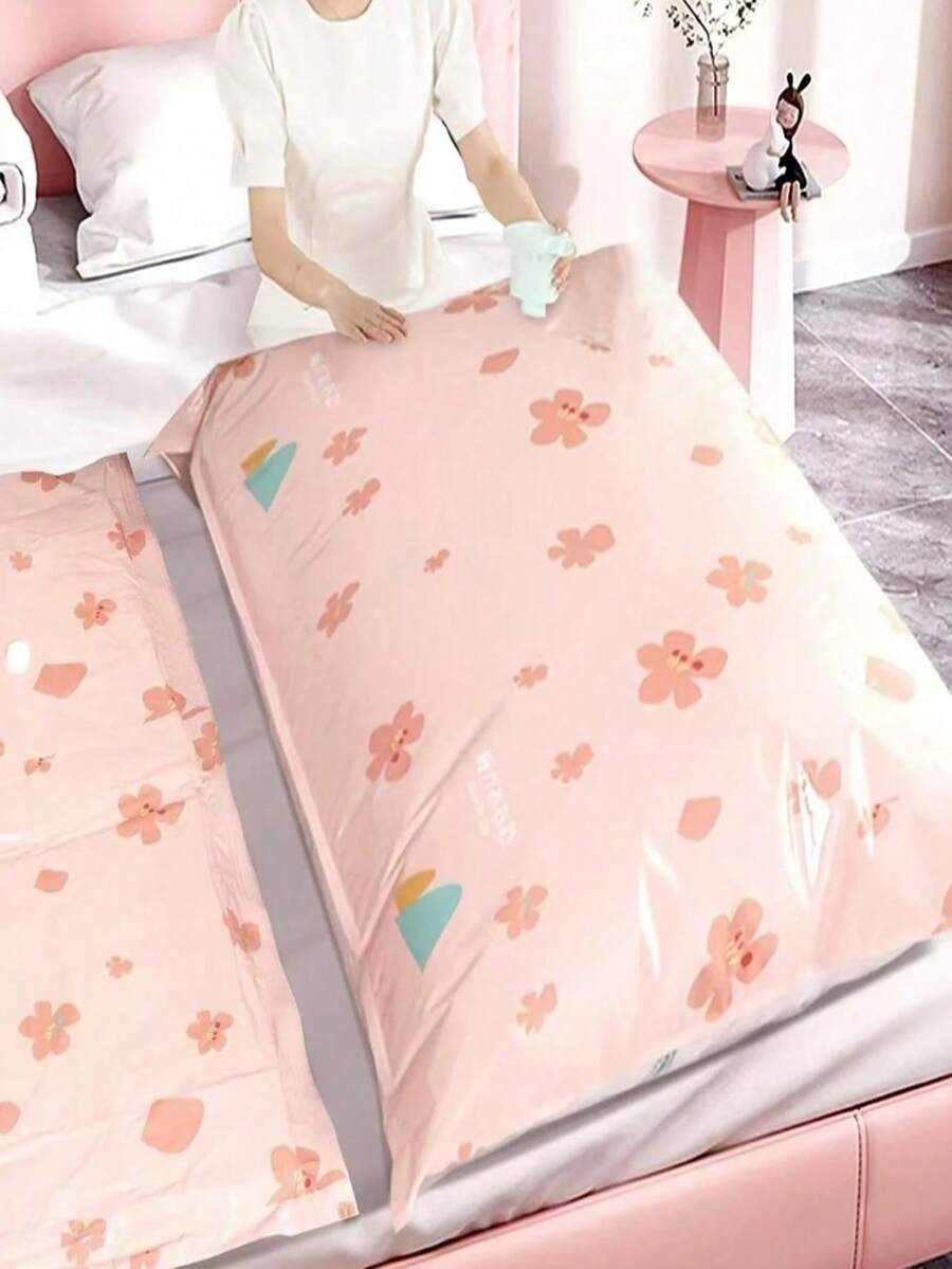 1/4/5/6pcs Vacuum Compression Storage Bags, Space Saving Bags For Clothes, Bedding, Pillows, Dust-Proof And Moisture-Proof - Clear - View 1