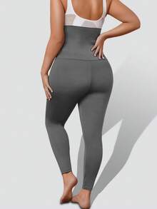 1pc Plus Size High Waist Yoga Pants With Buttons, Slimming Waist, Versatile For Workout, Casual Wear, All Season