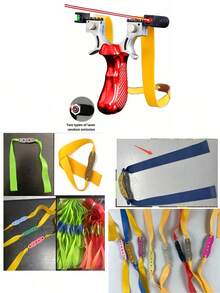 1件横向激光瞄准弹弓，适合户外射击和狩猎游戏，是户外弹弓爱好者的派对小礼物。它配备投石器、橡皮筋发射器、投掷装置和推进装置。