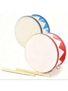 Conjunto de bateria de madeira de 6/8 polegadas com alça ajustável, 2 baquetas e experiência sensorial musical - presente perfeito