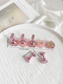 3D树脂亚克力扎染果冻色亮片星星爱心排列底座，配5个极光彩色美甲展示架，日式美甲DIY工具及摄影道具