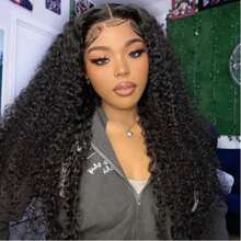 OQ Hair Wear & Go Glueless Wig Kinky Curly 7x5 Pre-Cut Transparent Lace Front Wigs 180% Density 18-30 Inch With Natural Hairline Pre-Plucked Daily Use Romantic Getaway Friendly Fast Shipping With Gifts And Casual Everyday Wedding Halloween Travel Essentials Y2K Turn Up Baddie Holiday Vacation For Women - S1 - View 3