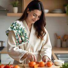 1 set/2 piezas/100 piezas Paños de cocina y paños de platos con estampado de enanos y árboles de Navidad, adecuados para decoración de interiores en restaurantes, cocinas, baños, decoración de fiestas, regalos navideños y pueden ser entregados como regalos de Navidad - Multicolor - Ver 8