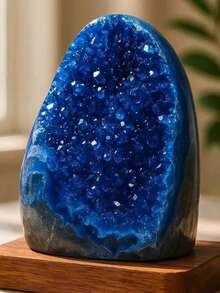 1pc Blue Crystal Cluster, Vivid Crystal Cluster - Unique Holiday Gift - Suitable For Home And Office Decor - Blue - View 8