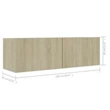 Set di mobili TV Larryhot da 6 pezzi in legno ingegnerizzato di quercia Sonoma, resistente, facile da montare, ottimo per l'arredamento della casa - Castano - Visualizzare 7