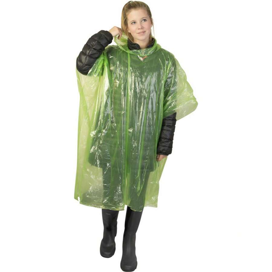 Generic Unisex Adult Mayan Plastic Raincoat (Lime) - Lime Green - View 1