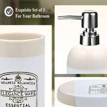 1 Zestaw Akcesoriów Łazienkowych Zestaw 3, Naturalne Reaktywne Ceramiczne Zestawy Łazienkowe - Uchwyty na Szczoteczki Do Zębów, Dozownik Mydła, Mydelniczka, Luksusowy Wystrój Łazienki, Organizer na Blat Łazienkowy, Brązowo-Złoty, Ceramiczny Zestaw Akcesoriów Łazienkowych 3 szt. - Nowoczesny Neutralny Mydelniczka i Dozownik, Uchwyt Na Szczoteczki Do Zębów, Minimalistyczny Zestaw Akcesoriów Blatowych, Wystrój Łazienki Lub Do Kuchni Domowej, Wybór Prezentu