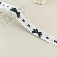 1 قطعة 1 ياردة شريط ملون، مع تريم من الدانتيل بشكل فيونكة، للملابس المصنوعة يدويًا، تغليف صناديق الهدايا، التطريز، الحياكة، حافة الخياطة، اكسسوارات الدانتيل الديكورية، اكسسوارات الخياطة