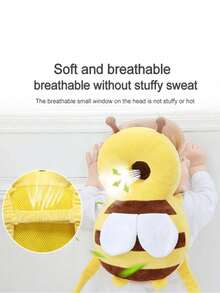 1pc Baby Walking Protection Bee Shaped Pillow,Baby Guardian Walker Head Protector - Ultra-Soft, Breathable, Adjustable, Anti-Fall Protection Backpack Pad,Machine Washable, And Durable Soft Polyester Fiber For Babies 6-36 Months