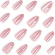 2026hot-Light Pink Cat Eye Press On Nails Girls - Detachable Glossy Glitter Nail Tips, Holographic Kids Nails Birthday Party, Princess Style Manicure Set, Easy Apply Reusable Nails - JP3249[膠水款] - 查看 3
