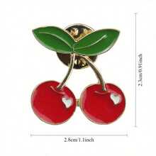 Cherry Enamel Brooch, Cute Minimalist Style, Irregular Shape, Fashionable Schoolbag Clothing Accessories, Unisex Gifts. - đầy màu sắc - Xem 5