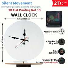 1 Piece Retro Silent Wall Clock - 10x10inch Large Dial, Black Arabic Numerals, Battery Operated (AA Batteries Not Included) - Country Style Decoration, Suitable Living Room, Kitchen, Office - Home, Easter, Mother's Day, Father's Day - Durable Artificial Wood Structure, Classic Roman Numerals, Textured Craftsmanship, High-Quality Processing, 2D Flat Design - 黑色 - 查看 4