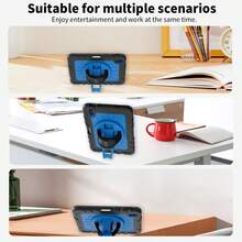 1pc Stock Case Compatible With IPad 11(A16 2025) IPad (A16) 11 Inch 11th Generation 2025 Galaxy Tab A8 10.5 Inch 2022 Galaxy Tab A9 8.7 Inch Galaxy Tab A9+/A9 Plus 11 Inch IPad Air4/Air5 10.9 2020/2022 Shockproof Case With Pencil Holder [360° Rotating Hand Strap] &Stand, Case Compatible With IPad Mini 6 Mini 7 8.3 Inch IPad Air2/Pro/4/5/6 9.7 Inch IPad 7th/8th/9th Gen 10.2 IPad10th/11th 10.9/11inch 2022/2024/2025 Case(Black+Sky Blue,Black)