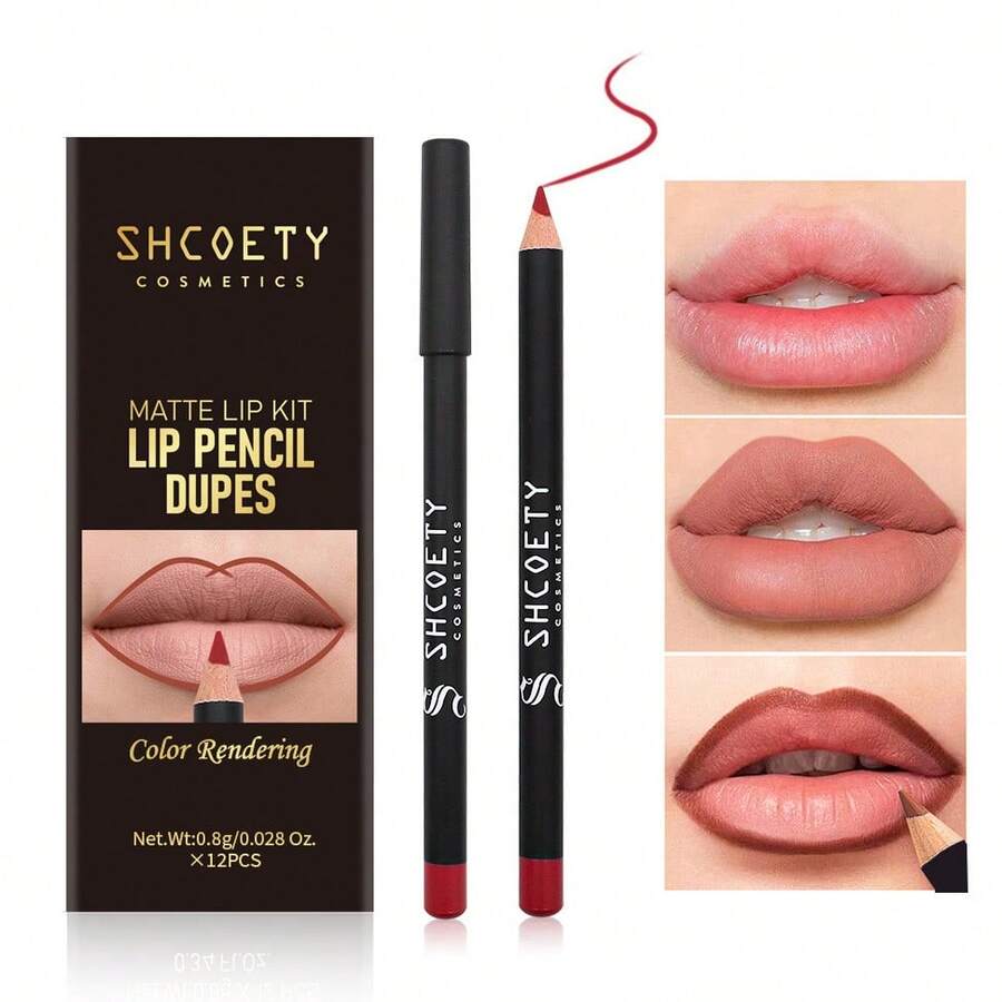 Lápiz labial de hilo de boca suave y silenciosa de 12 colores, de larga duración y sin decoloración - Multicolor - Ver 1
