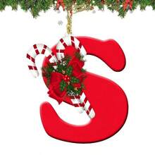 زخارف حرفية من الألف إلى الياء لتزيين شجرة عيد الميلاد - علامات شخصية معلقة للأبجدية الإنجليزية لصنع زخارف DIY