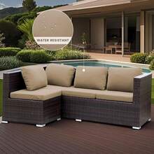 HANDONTIME 8Pcs Patio Cushion Covers Stretch Outdoor Couch Cover Cushions Outdoor Furniture Waterproof Patio Furniture Cover Pets Sofa Covers Washable (Khaki,Cover Only) - C:chi nhánh Chim - Xem 7